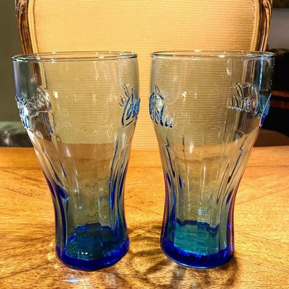 Vintage Coca-Cola Cobalt Blue Crystal Glass Collectible 6-1/8β Tall - Picture 2 of 5